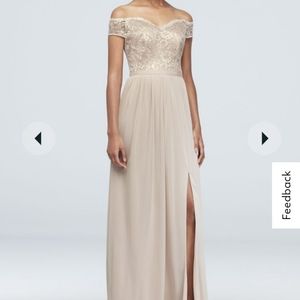 DONATING SOON Gold Metallic David's Bridal Dress
